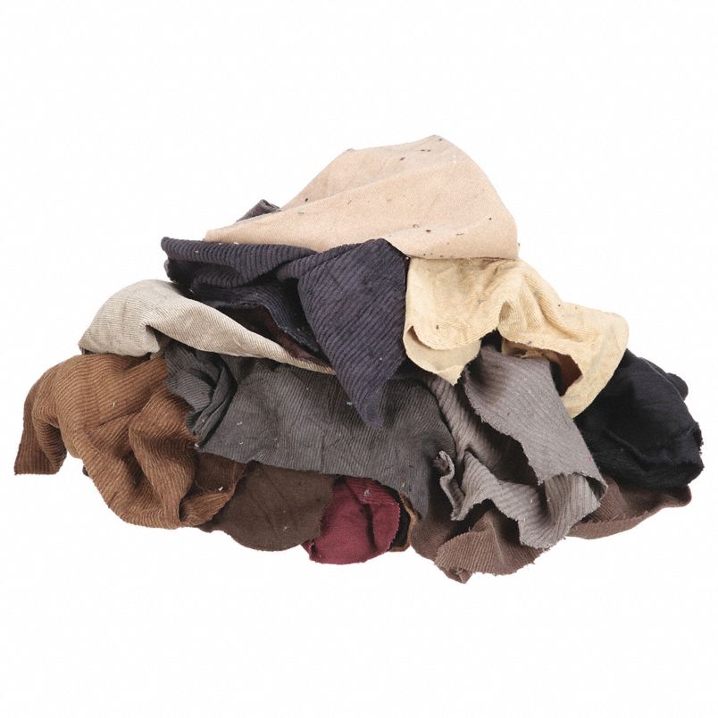 Cloth Rag, Corduroy, Assorted, Varies, 25 lb